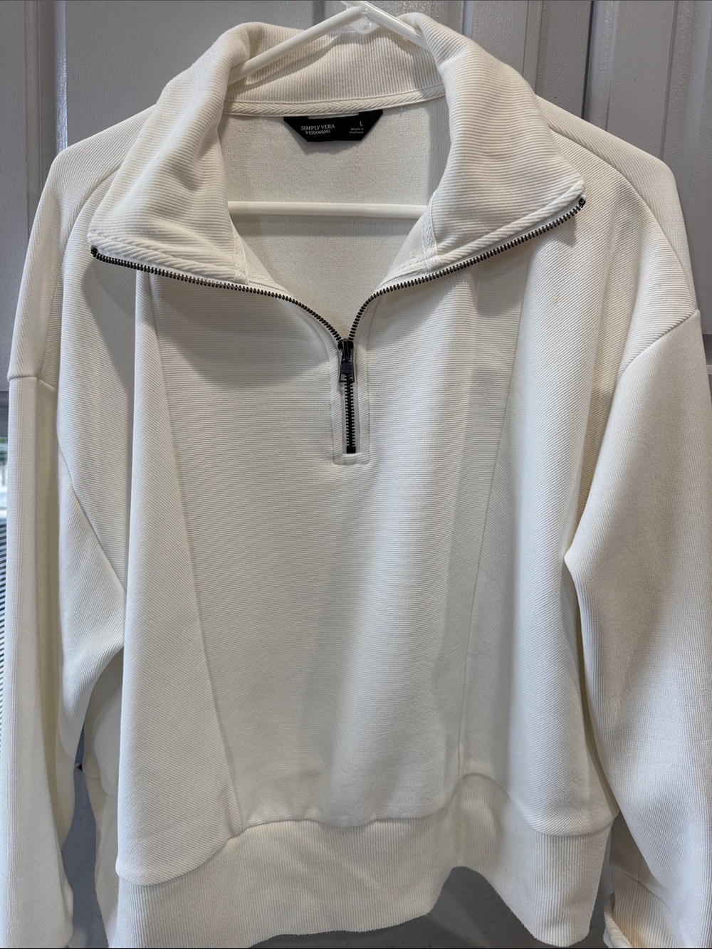 Simply Vera Vera Wang Cream Half-Zip Sweater